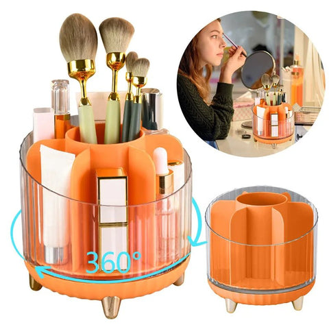 7 Grids Transparent Rotating Makeup Box