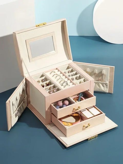 3 Layers Leather Jewelery Organizer