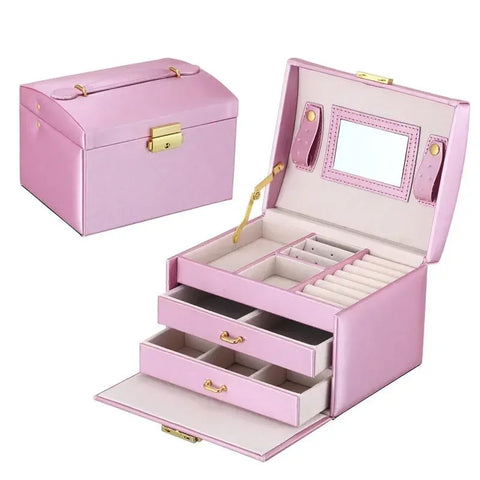 3 Layers Leather Jewelery Organizer