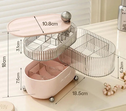 3 Layers Rotation Cosmetics Make-up Container Storage. (Premium Quality)