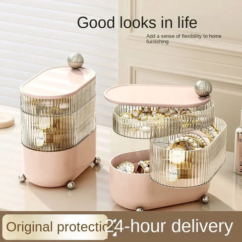 3 Layers Rotation Cosmetics Make-up Container Storage. (Premium Quality)