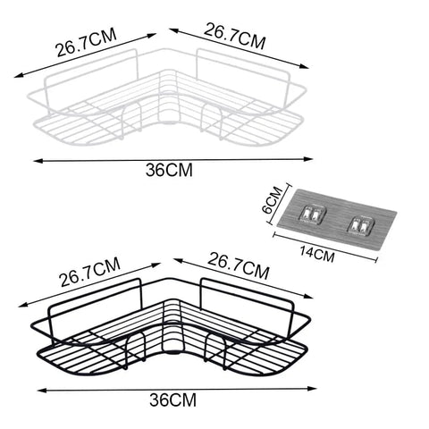 Self-Adhesive Triangular Bathroom Corner Shelf