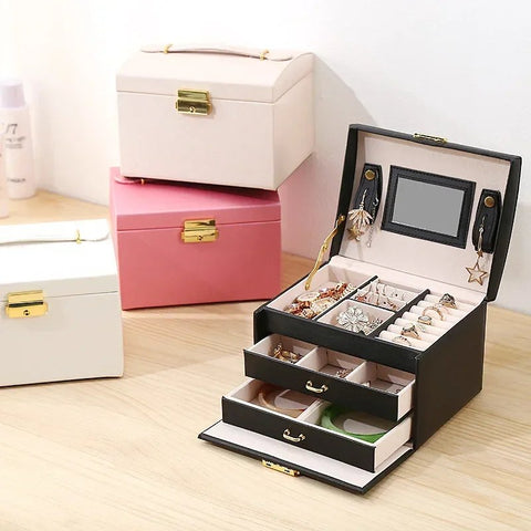 3 Layers Leather Jewelery Organizer